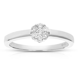 Vir Jewels 1/5 cttw Lab Grown Diamond Engagement Ring in Sterling Silver For Women