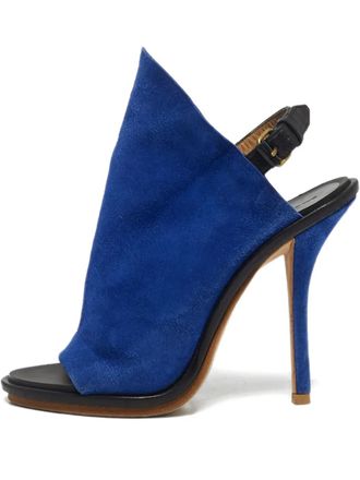 Balenciaga Glove open-toe sandals - women - Calf Suede/Calf Leather/Calf Leather/Calf Leather/Rubber - 35 - Blue