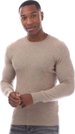 Emporio Armani Mens Pure Cashmere Jumper in Sand - Size X-Small