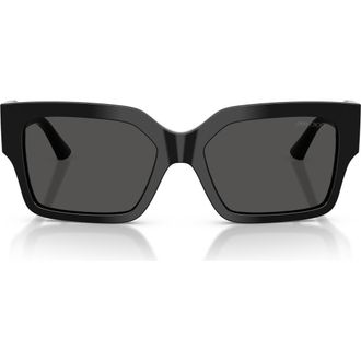 Jimmy Choo London 55mm Rectangular Sunglasses in Black /Dark Grey at Nordstrom