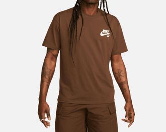 Nike Mens Sb Logo Skate Shirt In Cacao Wow