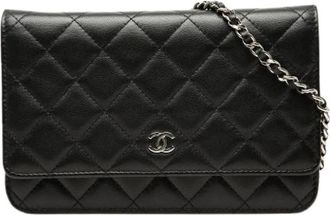 Chanel Pre-owned Wallet on Chain - Dames - Vintage Schoudertas - Zwart - ONE Size - Leer - Vintage