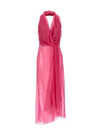 Alberta Ferretti Chiffon Top Top Fucsia-Donna