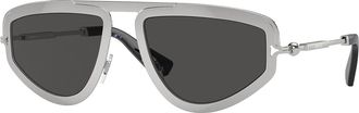 Burberry Dark Grey Irregular Mens Sunglasses BE3150 100587 56