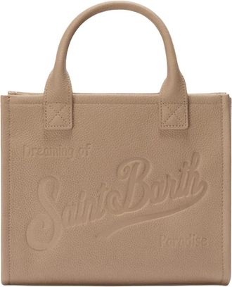 MC2 Saint Barth Vanity Bag Midi - Dames - Handtassen - Beige - ONE Size - Leer - Tassen