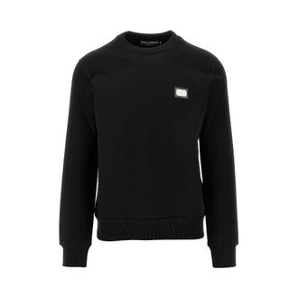 Dolce & Gabbana Logo plate crewneck sweatshirt Man 46