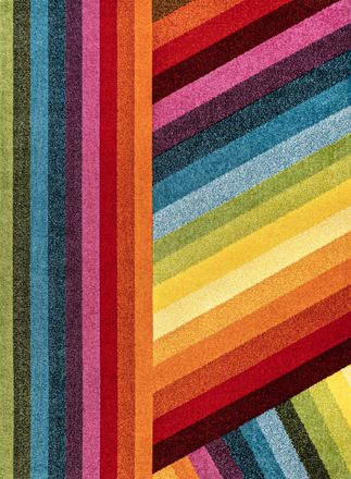 Jonathan Y Designs Retro Rainbow Contemporary Stripe Multi Area Rug
