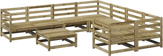 vidaXL Juego De Sof&aacute;s De Jard&iacute;n 9 Pzas Madera De Pino Impregnada Vidaxl