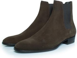 Saint Laurent Saint Laurent Kaki su&egrave;de Chelsea enkellaarsjes