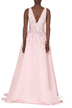 Carolina Herrera Womens Embellished A Line Gown In Blush