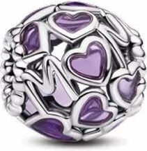 Pandora Ladies Openwork Hearts Mom Charm