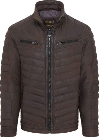 Infinity Leather Mens Quilted Puffer Leather Bomber Jacket - Torpoint
