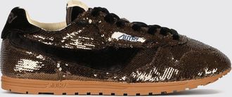 Autry Windspin Leather and Laminated Leather Sneakers with Carved Logo