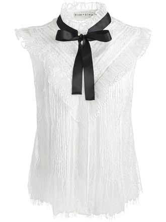 Alice & Olivia Rheba shirt - women - Nylon - M - White