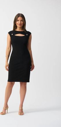 Joseph Ribkoff Cutout Yoke Sheath Dress In Black