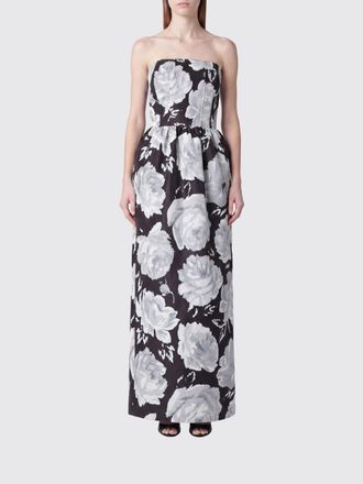 Patou Abito lungo da sera a bustier in viscosa a stampa floreale