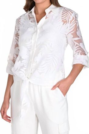 Frank Lyman Design Floral Print Blouse In Off-White