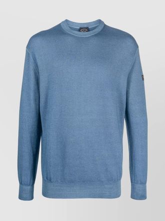 Paul & Shark ribbed crew neck sweater with long sleeves