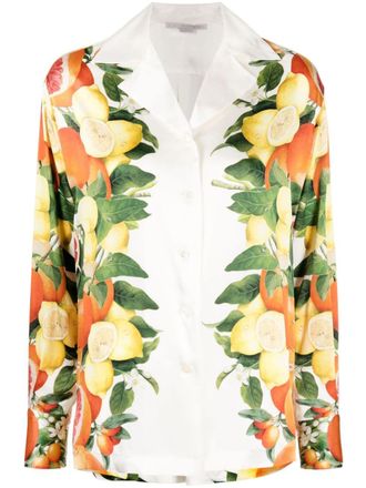 Stella McCartney fruit-print silk shirt - women - Silk - 36 - White