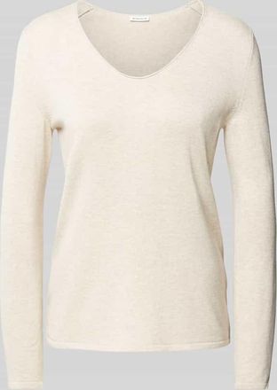 Tom Tailor Pullover aus Baumwoll-Viskose-Mix in Beige, Größe XXXL