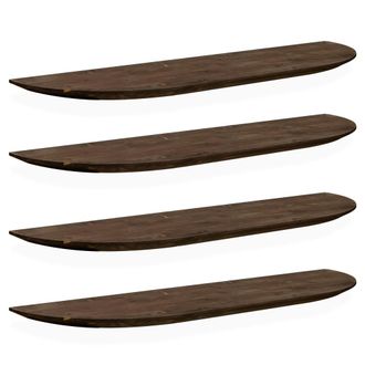 Deco Wood Pack 4 estanter&iacute;as redondeadas de madera flotantes nogal 200x3,2cm