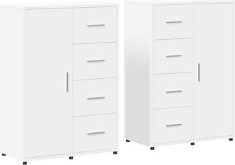 vidaXL Vidaxl - Aparadores 2 Unidades Madera De Ingenier&iacute;a Blanco 60x31x84 Cm