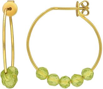 Rina Limor Silver 1.12 Ct. Tw. Peridot Hoop Earrings