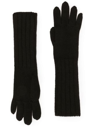 Dolce & Gabbana DNA ribbed-knit gloves - Black