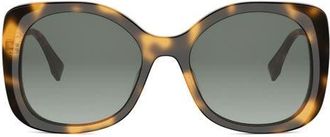 Fendi graphy 55mm Gradient Square Sunglasses in Blonde Havana /Gradient Green at Nordstrom