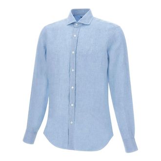 Barba Dandylife Linnen Shirt - Heren - Casual Overhemden - Blauw - 4XL - Linnen - Overhemden