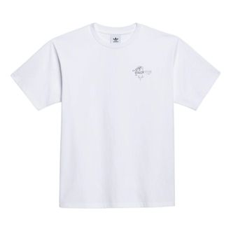 adidas originals Cartoon Pattern Printing Round Neck Short Sleeve White GL9974