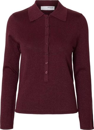 Selected Dames, Truien, Paars, Maat: S Katoen