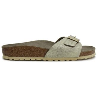 Birkenstock Madrid BS Suede Unisex Comfort Sandals - Washed Metallic Cream Gold - Size:UK 3.5