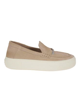 Hogan Soft Suede Moccasins with Chunky Sole and Hand-Stitched Detail