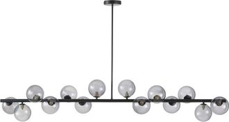 Maisons du monde L&aacute;mpara de techo de 14 bolas de vidrio ahumado y metal negro