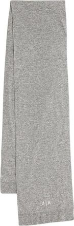 A|X Armani Exchange Logo-Geborduurd Sjaal - Dames - Sjaals - Grijs - ONE Size - Wol - Accessoires