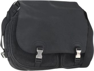 Prada Pre-owned Vintage Cross Body Bag - Dames - Vintage Schoudertas - Zwart - ONE Size - Wol - Vintage