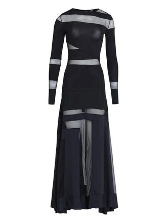 Amir Slama x Astrid sheer-panel maxi dress - women - Polyamide/Elastane - PP - Black