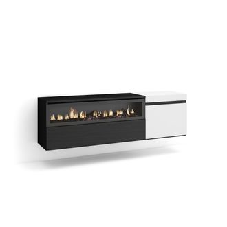 Skraut Home Skraut Home - Mueble Tv, Televisi&oacute;n, Muebles De Sal&oacute;n, Almacenaje, 150x45x35cm, Para Tv Hasta 65, Chimenea El&eacute;ctrica, Colgado, Suspendido, Estilo Mode