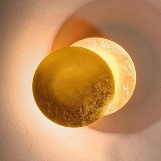 OEM Aplique De Pared Led Moderno - 7w, Dorado - Dise&ntilde;o Creativo De Eclipse - L&aacute;mpara De Mesilla Decorativa Minimalista - Ideal Para Sal&oacute;n, Dormitorio Y Es