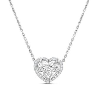 Diana M. Jewels 14KT WHITE GOLD LAB GROWN HEART PENDANT WEIGHING 2.00 CTS TW