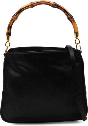 Gucci Pre-owned Bamboo Handle Shoulder Bag - Dames - Vintage Handtas - Zwart - ONE Size - Bamboe - Vintage