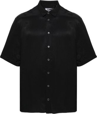 Patrizia Pepe classic-collar twill shirt - men - Viscose - 46 - Black