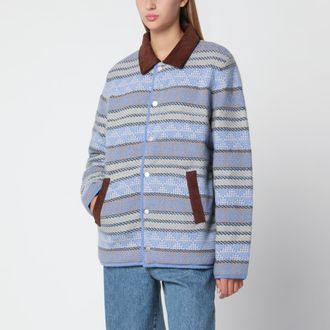 Guest In Residence Giacca Western Industry blu motivo jacquard