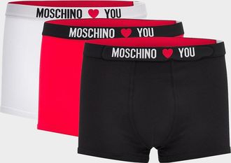 Moschino Men & apos;s My Valentine Stretch-Jersey Variety Boxer Briefs 3-Pack