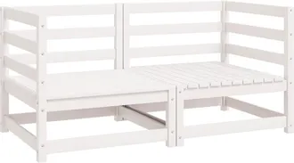 vidaXL Vidaxl - Divani Angolari Da Giardino 2 Pz In Massello Di Pino Bianco