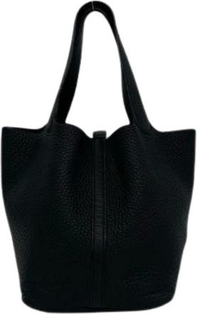 Herm&egrave;s Pre-owned Picotin Lock MM Taurillon Clemence Handbag - Pre-owned - Mujer - Negro - ONE SIZE