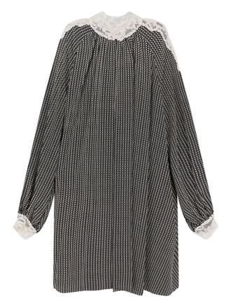 Chloé lace-trimmed geometric-print mini dress - women - Organic Silk - 36 - Black