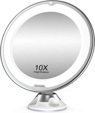 OEM Espejo De Maquillaje Con Aumento De 10x, Luces Led, 1 R&oacute;tula, Ajuste De 360&deg;, Espejo Cosm&eacute;tico Port&aacute;til Para Ba&ntilde;o Y Viajes