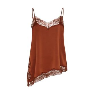 Dante6 Dawna Satin Kant Camisole - Dames - Tops - Bruin - Maat: S Satijn